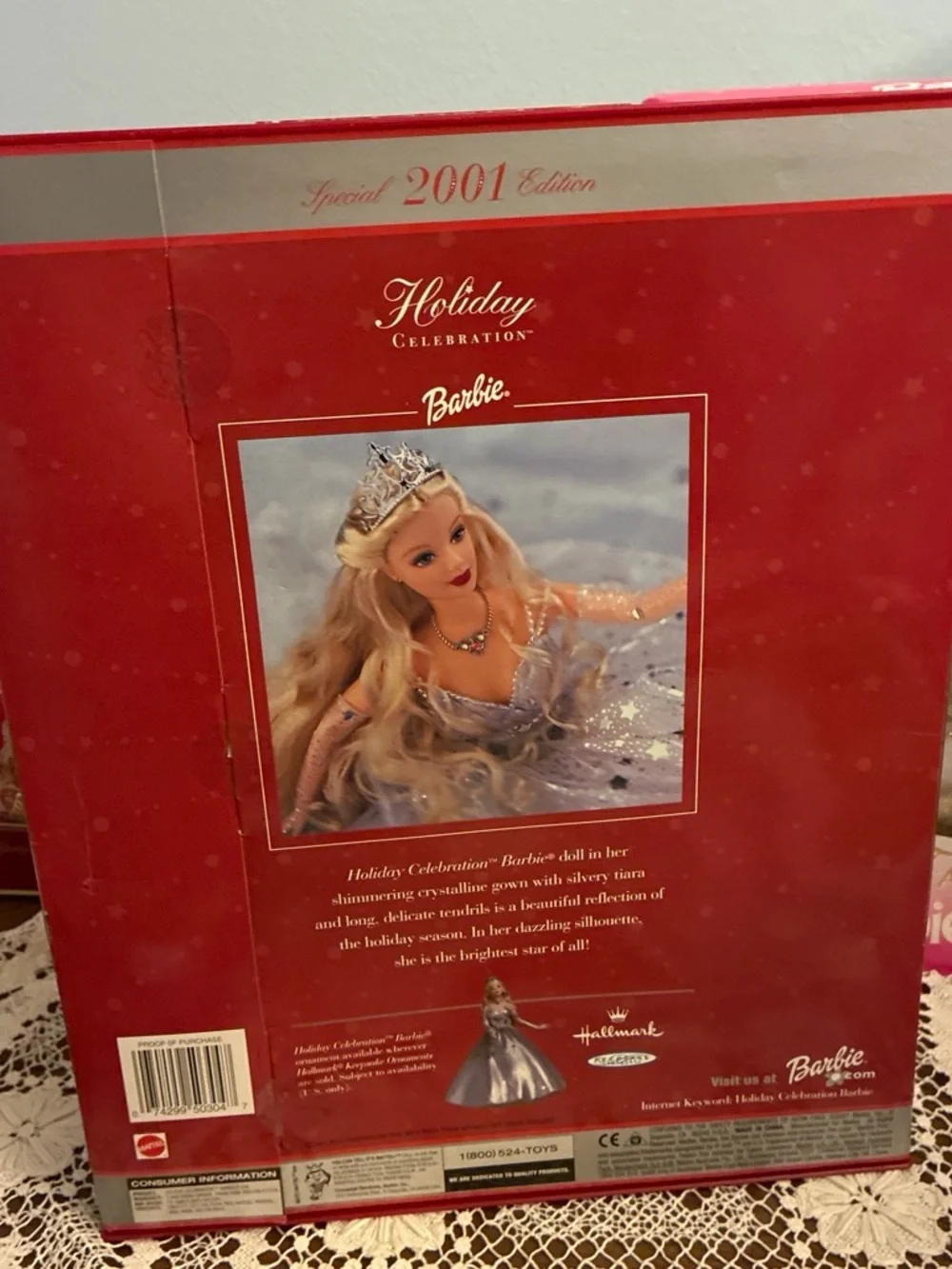 Barbie Holiday Celebration 2001 Doll - White Gown with Red Cape